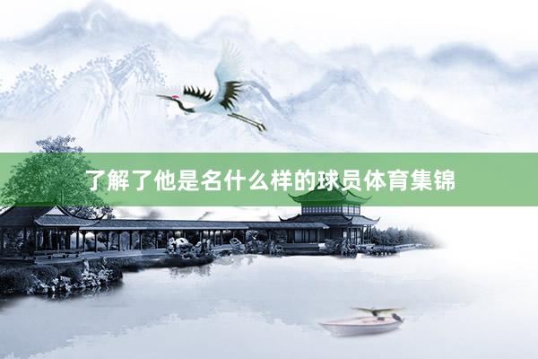 了解了他是名什么样的球员体育集锦